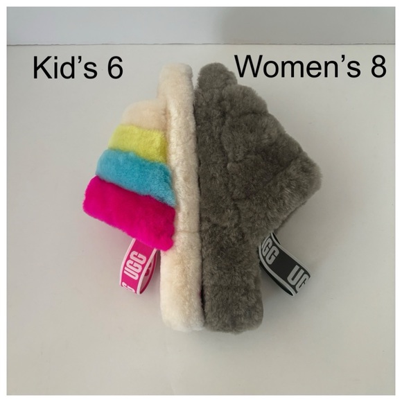 UGG Fluff Yeah Slides Neon Rainbow Multi Kid’s 6 (Will Fit Women’s 8) - Picture 11 of 12